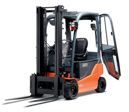 Toyota Traigo 48-volt counterbalanced electric forklift with optional cabin for maixmal driver comfort 